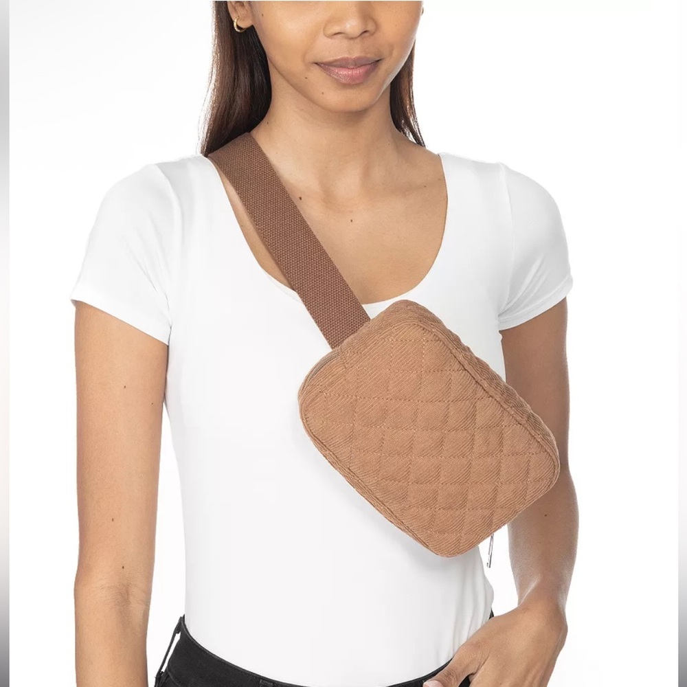 JENNI Corduroy Quilted Sling Belt Bag